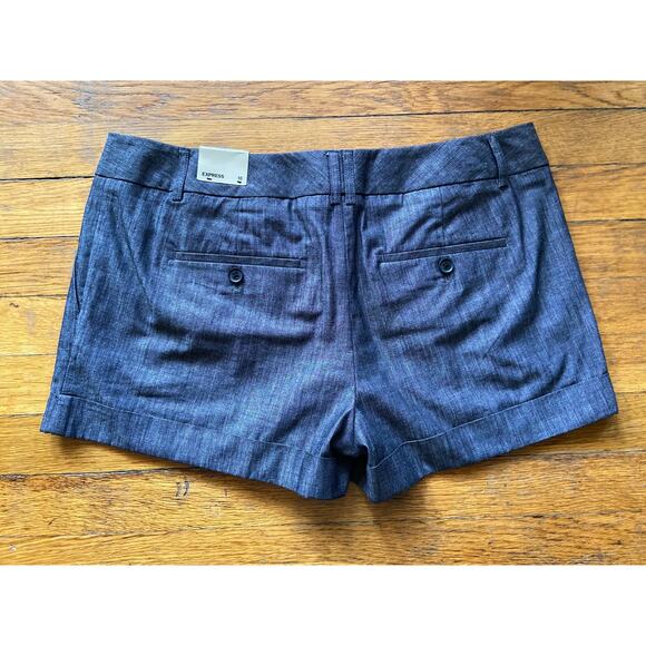 EXPRESS Gray Lightweight Cotton Cuffed Shorts sz 10 (NWT) - Picture 5 of 10